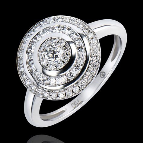 Bague de Fiançailles Destinée Bague Hypnose or blanc 18 carats et