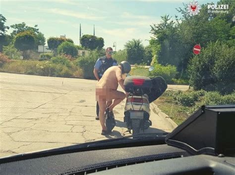 Police Catch Man In Germany Riding Scooty Naked To Beat The Heat