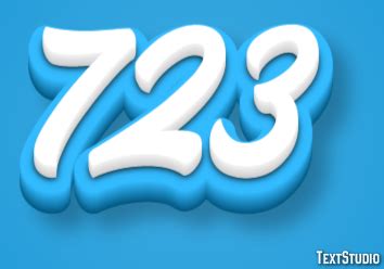 723 Text Effect and Logo Design Number