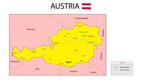 Mapa Da áustria Mapa Político Da áustria Mapa áustria Cor Amarela