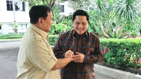 Erick Thohir Digadang Potensi Jadi Cawapres Prabowo Subianto Pkb Kami