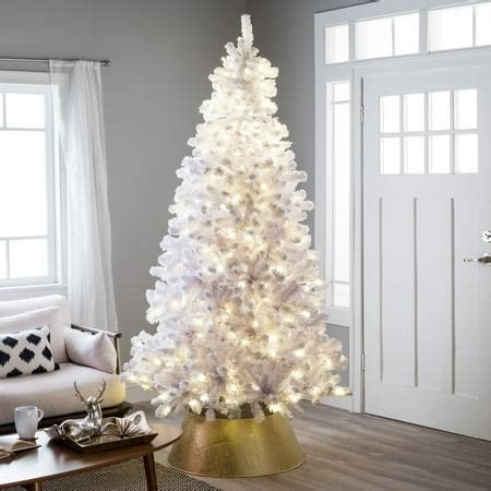 Belham Living 6.5ft Pre-Lit Artificial Christmas Tree with Clear Lights - White - Walmart.com