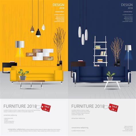 Premium Vector 2 Vertical Banner Furniture Sale Design Template