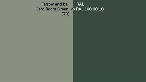 Farrow And Ball Card Room Green 79 Vs RAL RAL 160 30 10 Side By Side