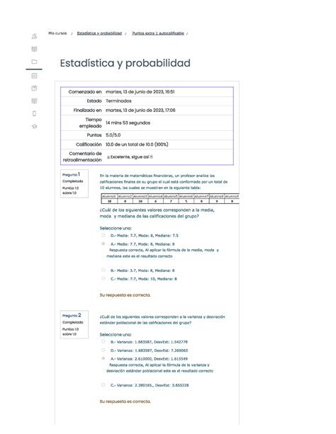 Puntos Extras Semana 1 Autocalificable Estadistica Y Probabilidad Studocu