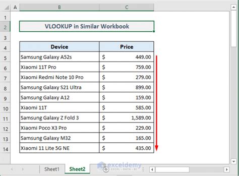 Vlookup Example Between Two Sheets In Excel Exceldemy