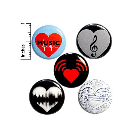 Music Pin For Backpack 5 Pack Buttons Or Fridge Magnets Lapel Pins