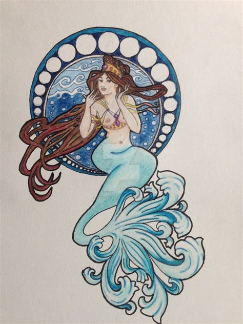 Vintage Mermaid Tattoo Watercolor Mermaid Tattoo Mermaid Tattoo