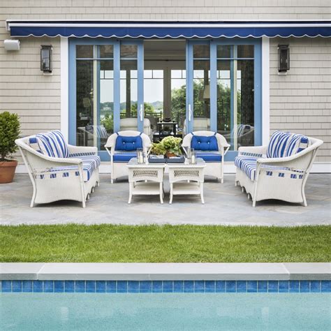 Lloyd Flanders Nantucket Loom Wicker Outdoor Sofa Set With Lounge