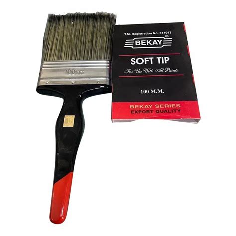 Wooden Black Silver And Brown Flat Wall Paint Brushes For Painting