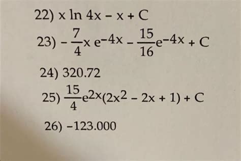 Solved Use integration by parts to find the integral. 22) | Chegg.com