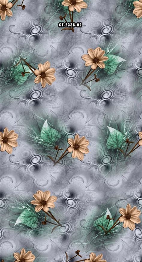 An Image Of Flowers And Leaves On A Gray Background With Water Drops In