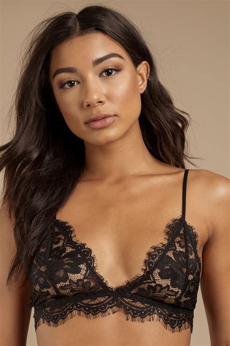 Black Bra Scalloped Bra Eyelash Bralette Eyelash Lace Bralette