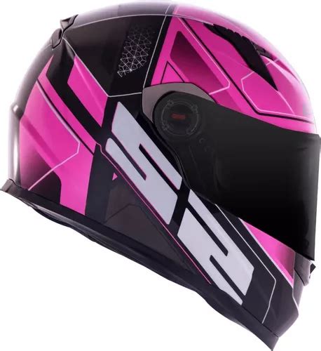 Capacete Ls Ff Classic Ultra Black Pink