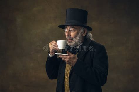 Portrait Of Elderly Gray Haired Man Gentleman Aristocrat Or Actor