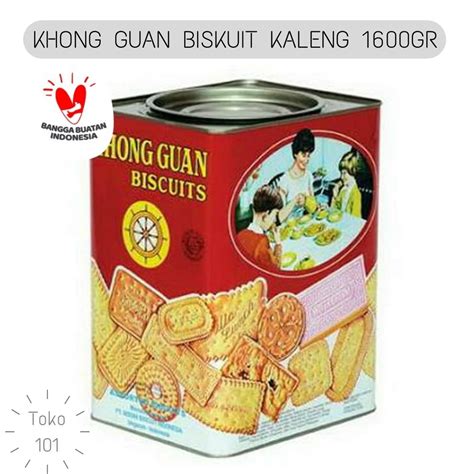 Jual Khong Guan Assorted Biscuit Red Persegi Kaleng Besar 1600 Gram