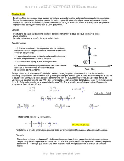 Ejercicio 5 39 CIV5 2 6 Ejercicio 5 39 En climas fríos los tubos