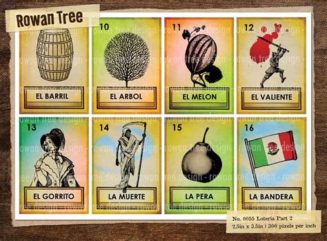 Loteria Cards Part 2 Digital Collage Sheet 2 5x3 5in Printable Cards No