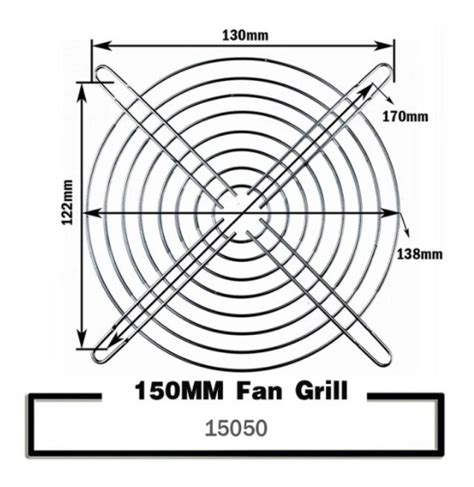 Решетка для вентилятора, кулера 150x150 мм металл Fan Grill - купить ...