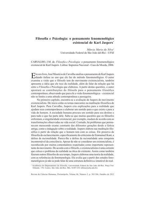 Pdf Filosofia E Psicologia O Pensamento Fenomenol Gico Existencial