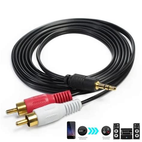 Cable De Audio Est Reo Macho A Rca Macho Conector Auxiliar De Mm