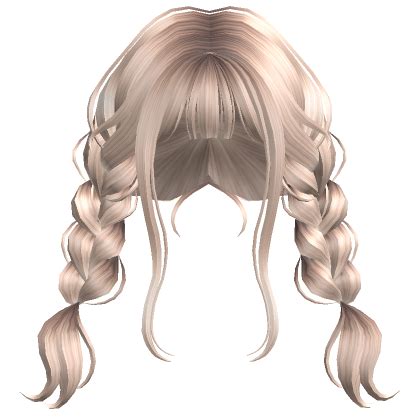 Cute Fluffy Braided Pigtails Platinum Blonde S Code Price RblxTrade