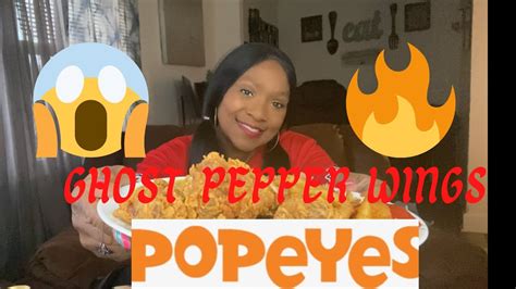 TRYING POPEYES NEW GHOST PEPPER WINGS MUKBANG YouTube