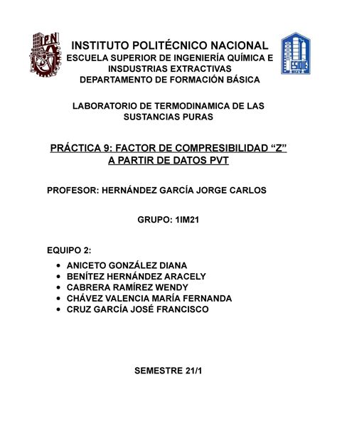 Practica 9 completa termo INSTITUTO POLITÉCNICO NACIONAL ESCUELA