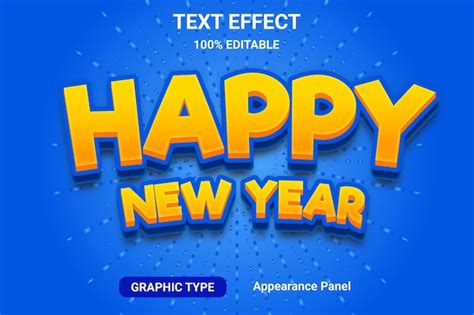 Premium Vector | Happy new year font style text effect