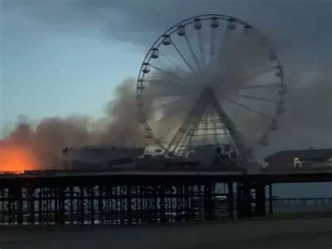 Blackpool Central Pier Fire Dramatic Video As Inferno Engulfs Ride At