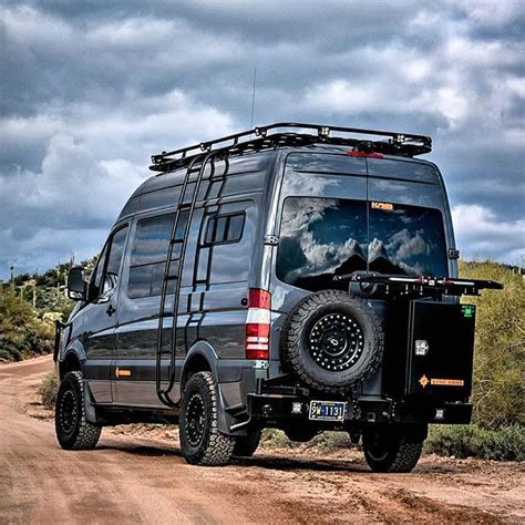 Aluminess Roof Rack Ladder And Rear Bumper On This Sprinter Van Build