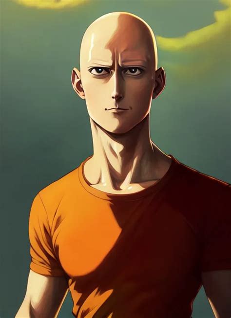 Handsome Saitama Half Body Shot Path Traced Fight Stable Diffusion