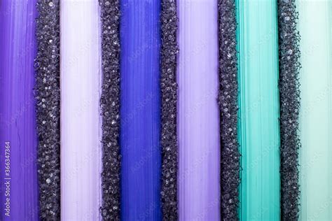 Foto Stock New Crayons Of Pastels Of Purple Lilac Blue Turquoise