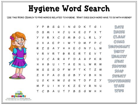 Hygiene Worksheets for Kids and Teens