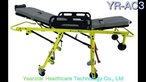 Loading Height Adjustable Steel Alloy Ambulance Emergency Stretcher