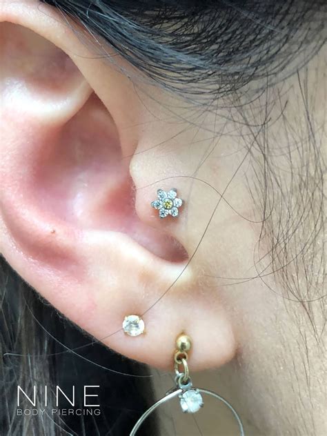 Nine Body Piercing Blog Anatometal Mm Flower End Cubic Zirconia