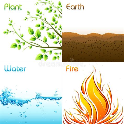 4 Elementos De Símbolos Da Natureza Linha Beira Do Círculo E Linha