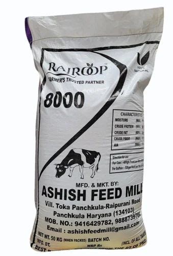 Powder Rajroop 8000 Cattle Feed Packaging Type PP Bag 50 Kg At Rs