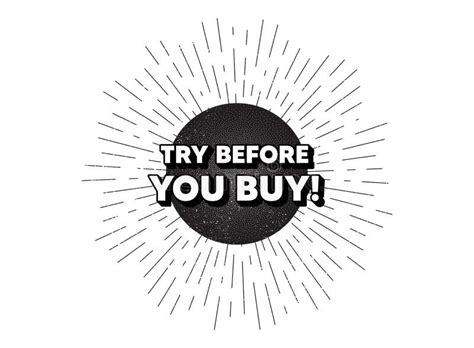 Try Before You Buy Special Offer Price Sign Vector Stock Vector