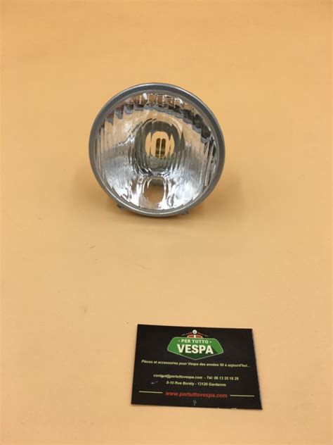 Optique De Phare Avant Pour Vespa 50 Guidon Rond Avec Porte Ampoules