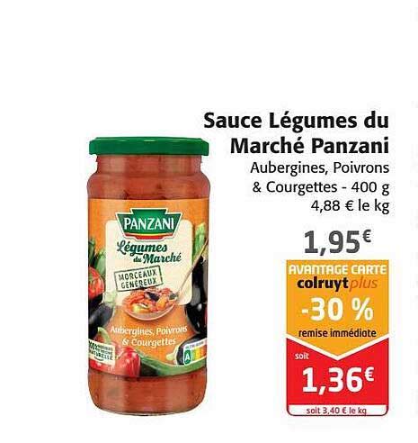 Promo Sauce Légumes Du Marché Panzani chez Colruyt iCatalogue fr