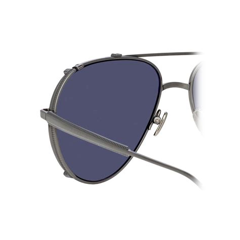 Linda Farrow Newman Aviator Sunglasses In Nickel Lfl C Sun