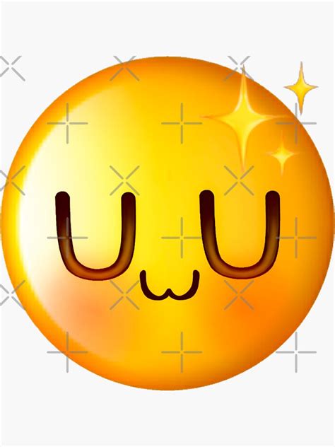 Uwu Cute Emoji Face Sticker By Riv0x Redbubble