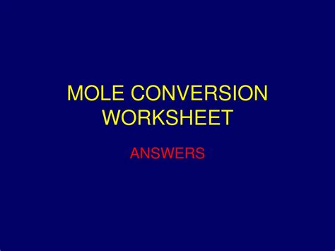 Ppt Mole Conversion Worksheet Powerpoint Presentation Free Worksheets Library