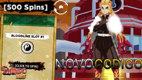 SAIU NOVO CÓDIGO DE 500 SPINS SHINDO LIFE SHINOBI LIFE 2 NEW