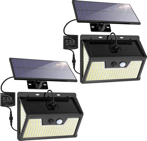 LOTMOS Faretti Solari A Led Da Esterno 320 LED 3 Modes Faro Led