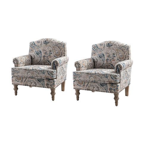 JAYDEN CREATION Romain Farmhouse Paisley Polyester Spindle Hardwood