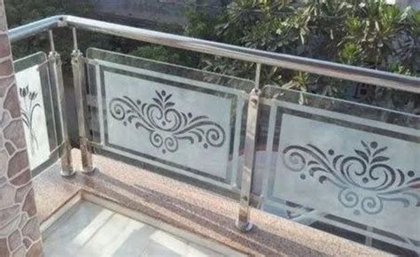 Stainless Steel Balcony Glass Railing Grade Ss Color Silver At