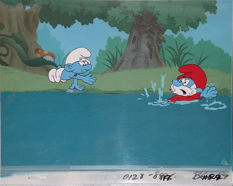 The Smurfs Original Production Animation Background Hanna Barbera 1980s B70228 Agrohortipbacid