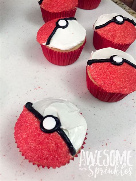 Poké Ball Cupcakes Awesome With Sprinkles Pokemon Birthday Cake